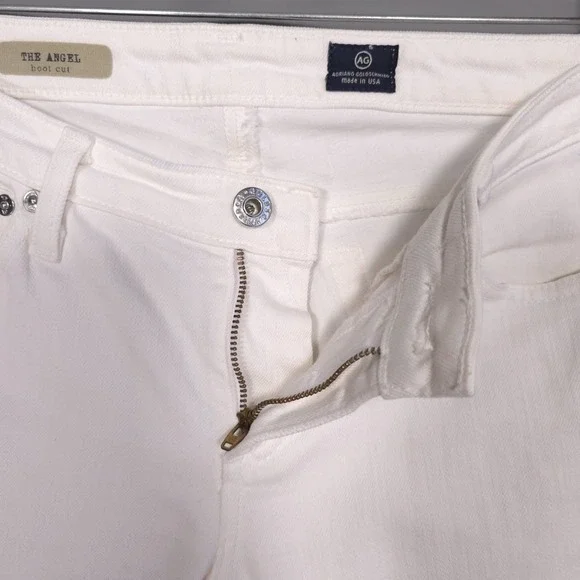 AG ADRIANO GOLDSCHMIED Women's Jeans 28R THE ANGEL Boot Cut Flare White USA MADE - Picture 10 of 15